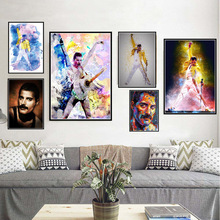 Hot Freddie Mercury Rock Musician Comics Poster and Prints Bohemian Rhapsody Wall Art Canvas Painting For Living Room Home Decor 2024 - buy cheap