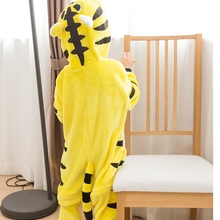 Kugurumi/Детский комбинезон с изображением животных, желтый тигр, фланелевый костюм для косплея, Пижама, один предмет, пижама для мальчиков и девочек, Детский костюм для сна 2024 - купить недорого