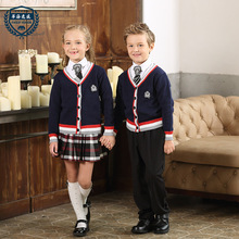 Uniforme de guardería para niñas, suéter británico, uniformes de escuela primaria, ropa de jardín para guardería, 4 piezas, D-0512 2024 - compra barato