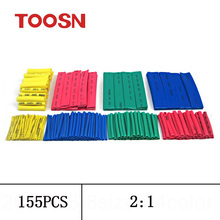 Tubo Termocontraíble LDDQ de 155 Uds. Que se encoge en siete colores ratio de contracción respetuoso con el medio ambiente 2:1, tubo Termocontraíble aplicado al cable de datos 2024 - compra barato