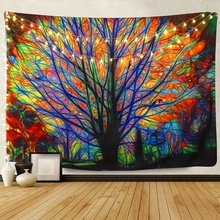 Fashion Tapestry Colorful Tree Tapestry Psychedelic Style Bohemian Mandala Decorative Hippie Tapestry Home Decor 2024 - buy cheap