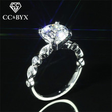 CC Wedding Rings For Women 925 Silver Round Stone Cubic Zirconia Ring Classic Jewelry Simple Bride Engagement Accessories CC1500 2024 - buy cheap