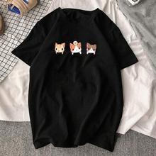 Zuolunouba, camiseta de verano con estampado de gato bonito para mujer, Harajuku, camisetas de algodón negro holgadas, tops, ropa para mujer 2024 - compra barato