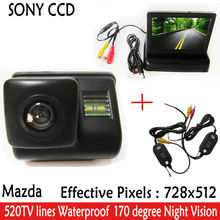 Cámara WIFI HD CCD visión nocturna cámara de visión trasera de coche + Monitor de espejo de coche para Mazda 3 Mazda 6 Mazda CX-7 MazdaCX-9 2024 - compra barato