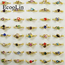 500pcs Wholesale Lots Jewelry Ring Women Rings Rhinestone Gold Rings New free shipping RL119 2024 - buy cheap