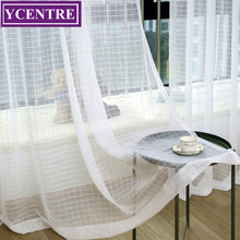 YCENTRE-cortina transparente semigasa para ventana de sala de estar, cortinas cuadradas de estilo Mondern, color blanco, para cocina y dormitorio 2024 - compra barato