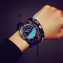 Relógio de pulso masculino quartz de couro, relógio casual com pulseira de couro 2024 - compre barato