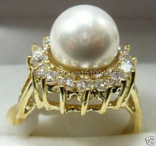 FRETE GRÁTIS >>> Vogue branco pérola shell Jóias tamanho do anel 7 8 9 AAA 2024 - compre barato