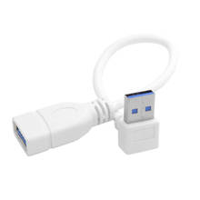 CY 90 degree Up Right Angled  USB 3.0 A male to Female Extension 20cm Cable White 2024 - buy cheap