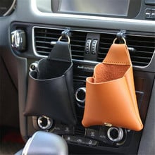 Hot Synthetic Leather Car Air Outlet Mobile Phone Bag Storage Box Bag Drink Holder Hanging Holder 2024 - buy cheap