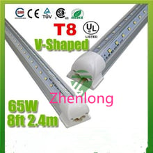 V-Shaped T8 Led Tube Lights 4FT 28W 5FT 34W 6FT 42W 8FT 65W 2.4m Integrated Cooler Door Led Fluorescent Double Glow lighting 2024 - buy cheap