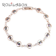 ROLILASON Shiny Multicolor Zircon Stylish Silver Mysterious Bracelets Widding Anniversary Fashion Jewelry for Women TB1003 2024 - buy cheap