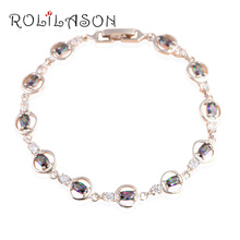 ROLILASON brillante Multicolor Zircon de plata elegante misterioso pulseras Widding aniversario joyería de moda para las mujeres TB1003 2024 - compra barato