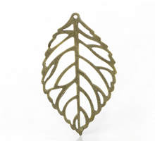 DoreenBeads 100PCs Antique Bronze Leaf Stamping Embellishments Findings 4.4x2.6cm(1 6/8"x1") (B21289), yiwu 2024 - buy cheap