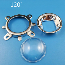1 conjunto de lentes de vidro óptico de 44mm 60/120 graus + refletor de 50mm, colimador + suporte fixo para chip de alta potência 20-100w cob 2024 - compre barato