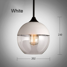 Minimalist iron pendant light with glass shade. Cylindrical loft lamp droplight for living dinning room study bedroom LOFT D2030 2024 - buy cheap