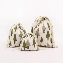 Bolsas de algodón con cordón para niños, bolsas pequeñas de almacenamiento para regalos de joyería, árbol de Navidad, 1 unids/lote, S/M/L 2024 - compra barato