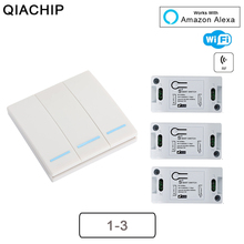 QIACHIP WiFi+RF Smart Switch Light Wireless Remote Control Timer Relay Switches AC 110V 220V tuya Smart Home App Automation 2024 - buy cheap