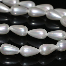 Teardrop waterdrop blanco Natural shell de la perla 10*18mm precio de fábrica de la venta caliente mujeres de la moda encanto joyería que hace 15 pulgadas B2280 2024 - compra barato