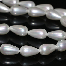 Natural white teardrop waterdrop shell pearl 10*18mm factory price hot sale fashion women charming jewelry making 15inch B2280 2024 - buy cheap