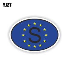 YJZT 13,1 см * 8,8 см креативный шведский S код Овальный с флагом Автомобильная наклейка из ПВХ наклейка 6-2012 2024 - купить недорого