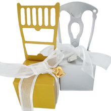 100PCS/lot  Romantic Golden/silver Chair Candy Packing bag Wedding & Party Favors With Ribbon& Accessories Decoration 2024 - buy cheap