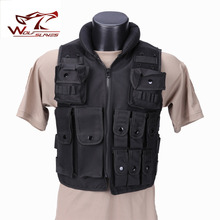 Полицейская тактическая куртка, камуфляжный военный жилет, бронежилет, спортивная одежда, Охотничий Жилет, армейский жилет, черный 2024 - купить недорого