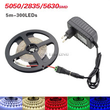 5M RGB LED Strip Light 2835 SMD Diode RGB Tape Waterproof Flexible LED Ribbon 60D/M + DC12V Power Adapter 2024 - buy cheap