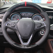 Shining wheat Black Genuine Leather Steering Wheel Cover for Buick Envision 2014 2017 2024 - buy cheap