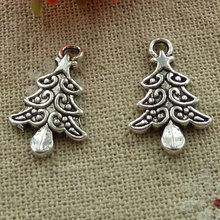 240 piezas de plata tibetana adornos para árbol de Navidad 21x14mm #3402 2024 - compra barato