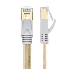 Новинка 0,5 м 1, 5 мм2 3 м, 5 м 10 м cat7 кабель RJ45 соединительный плоский Ethernet сетевой кабель для маршрутизатора переключателя позолоченный Бесплатная доставка 2024 - купить недорого