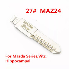 Clave de línea grabada Original para la escala 2 en 1 LiShi/Mazda24, dientes de cizalla, llave ciega NO.27 para la serie Mazda, Vitz [10 unids/lote] 2024 - compra barato