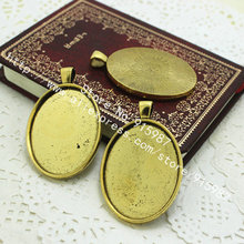 Sweet Bell 8pcs/lot Antique gold Oval Cabochon Base Pendant Blanks Setting 30*40mm Jewelry Blanks Pendant Charms  6D1085 2024 - buy cheap