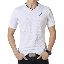 Short Sleeve T-Shirt T Shirt Men Summer Casual Cotton V Neck Striped Tshirt Men's Fashion Letter Design Solid Color Tee Tops 5XL 2024 - buy cheap