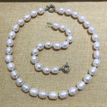 necklace bracelet set classic Screw thread semi baroque stely Cylinder elongate rice shape white color natural freshwater pearl 2024 - buy cheap