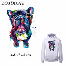 ZOTOONE-Parche para ropa, camiseta fresca, perro de acuarela, pedrería para aplicación con plancha, pegatinas, accesorio de transferencia de calor artesanal, apliques lavables 2024 - compra barato