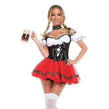 Женский традиционный костюм на Хэллоуин немецкого баварского пива, сексуальный праздничный нарядный костюм на Октоберфест 2024 - купить недорого