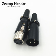10Pcs XLR 3 4 5 Pin Male Jack  Female Plug XLR Audio Soldering MIC Microphone Connector Black and Silver Color 2024 - buy cheap