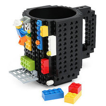 350ml 1Pc 12oz construir-en ladrillo taza de tipo de bloques de construcción de la taza de café de la taza con diseño de rompecabezas de bloques DIY portátil vasos de beber de la taza 9 colores 2024 - compra barato