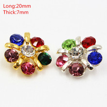 165185,1pcs 20mm 2color select Rhinestone pearl inlaid metal buttons flower Clothing accessories Jewelry Accessories diy 2024 - buy cheap