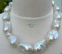 ¡Compras libres! REAL AAA enorme mar del sur blanco barroco collar de perlas 18" 2024 - compra barato