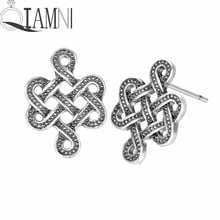 QIAMNI Punk Slavic Eternity Knot Infinity Stud Earring Women Men Amulet Nordic Viking Jewelry Party Gift Charm Pendientes 2024 - buy cheap