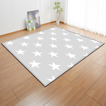 Tapete infantil com estrelas cinza, nórdico, para bebês, quarto, sala de estar, sofá macio, sala de jantar, customizado 2024 - compre barato