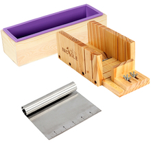 3 шт. набор инструментов для изготовления мыла прямоугольная силиконовая форма с регулируемым деревянным нож для хлеба коробка и лезвие из нержавеющей стали 2024 - купить недорого