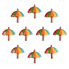 Guarda-chuva 3d para praia, 50 peças de resina com parte traseira plana para álbum de cabelo, centro de laço, artesanato, enfeites de cabides 2024 - compre barato