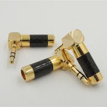 Conector de entrada para AUDIO estéreo, Mini conector de ángulo recto de fibra de carbono, chapado en oro, 3,5mm 2024 - compra barato