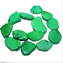 Charm Irregular Apple Green Stone howlite Slice Stone Loose Beads 20x35mm 40cm/16inch DIY Gift Bead 2024 - buy cheap