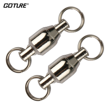 Goture anéis de gancho conector sólido, esfera de rolamento giratória com círculo duplo anéis conector de pesca terminal tamanho 2 #4 #6 # 2024 - compre barato