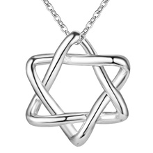 hexagram shiny beautiful wholesale silver plated Necklace New Sale silver necklaces & pendants /TUJBZROL WHPQHIZB 2024 - buy cheap