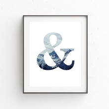 Ampersand-lienzo estampado de Arte de la pared Decoración, montaña de Nieve Azul y póster de símbolos, imágenes de pared, decoración del hogar y sala de estar 2024 - compra barato